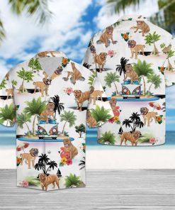 Mastiff Vacation 3D Print Hawaiian Shirt
