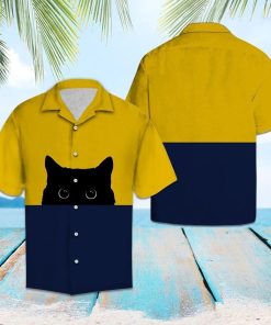 Meow Meow Black Cat Hawaiian Shirt