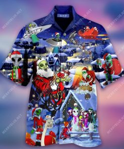 Merry Christmas Earthlings Aliens Aloha Shirt