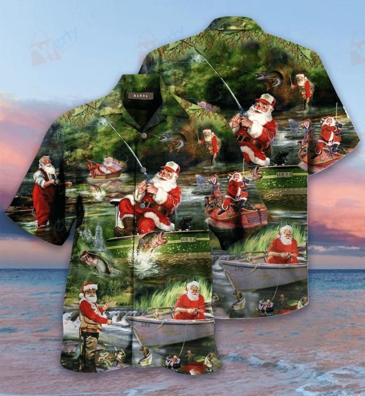 Merry Fishmas And A Happy New Reel Christmas Hawaiian Shirt