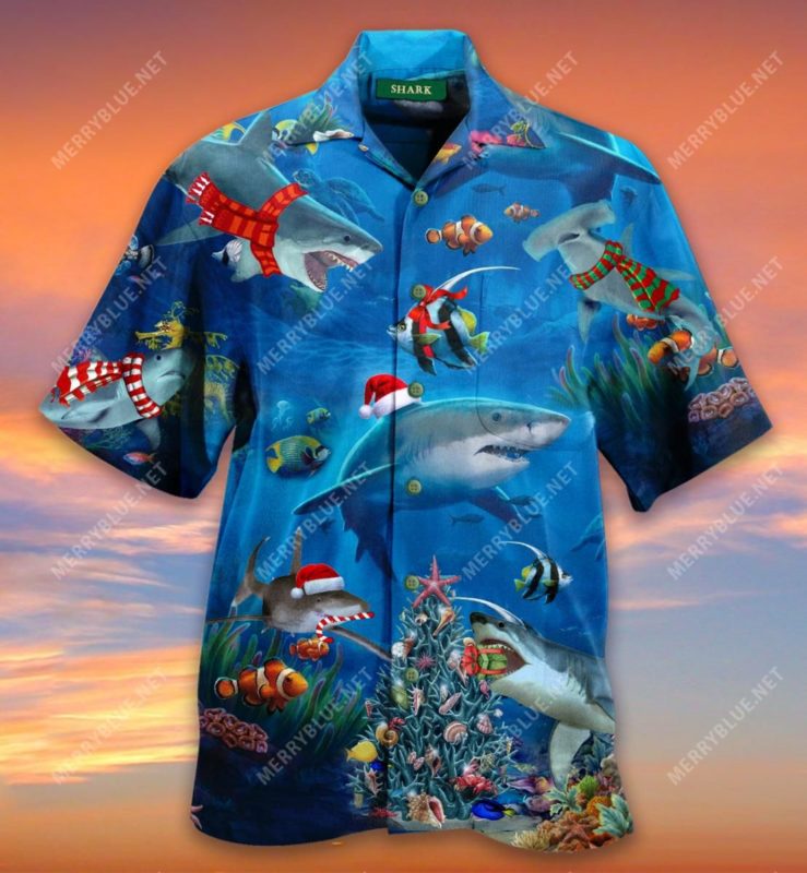 Merry Shark Xmas Hawaiian Shirt