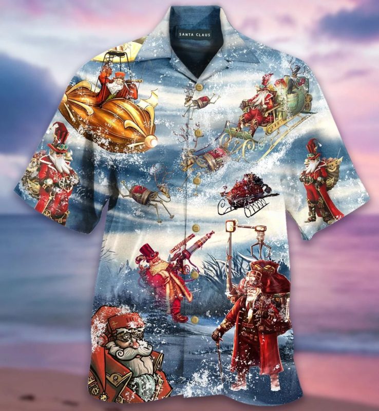 Merry Steampunk Christmas Aloha Shirt