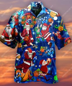 My Heart Is On Basketball And Christmas Aloha Shirt