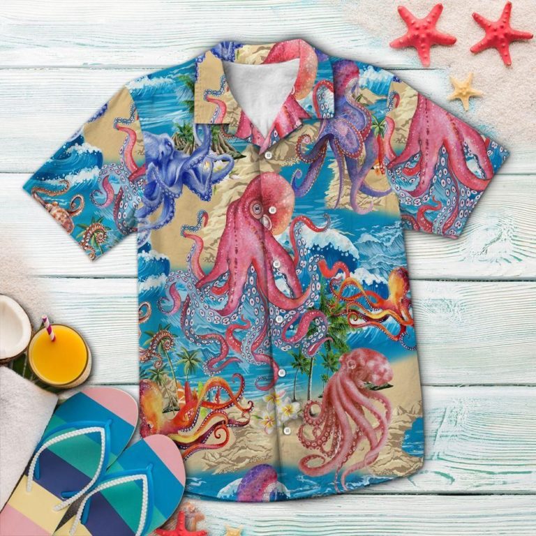 Octopus Summer Vacation Hawaiian Shirt