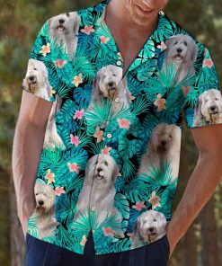 Old English Sheepdog Tropical Casual Button-Up Shirt
