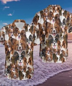 Papillon Funny Dog Casual Button-Up Shirt