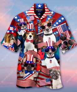 Patriotic Dogs 3D Print Hawaiian Shirt