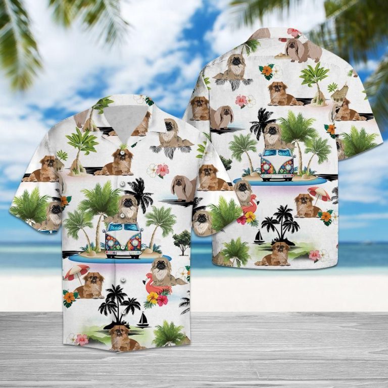 Pekingese Vacation 3D Print Hawaiian Shirt