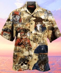 Pirate Cat 3D Print Hawaiian Shirt