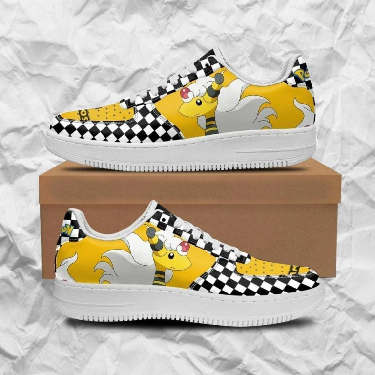 Poke Ampharos Sneakers Checkerboard Custom Pokemon Shoes