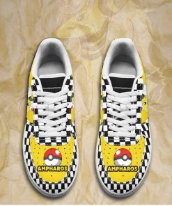 Poke Ampharos Sneakers Checkerboard Custom Pokemon Shoes