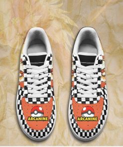 Poke Arcanine Sneakers Checkerboard Custom Pokemon Shoes