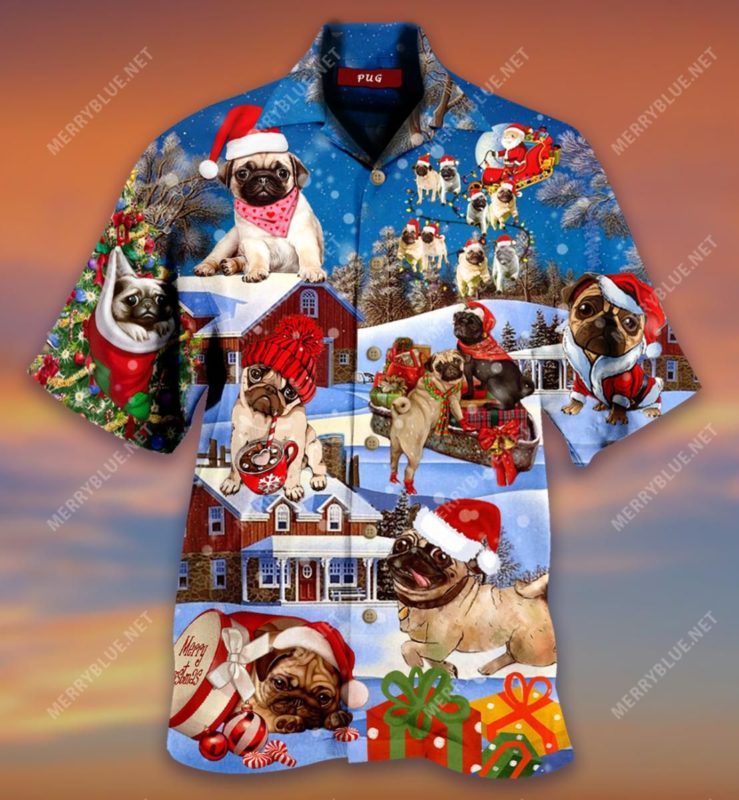 Pug Said Play With Me Please Christmas Holiday Hawaiian Shirt