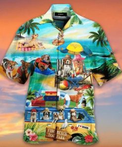 Puppy Dog In Fido Beach Park Hawaiian Shirt