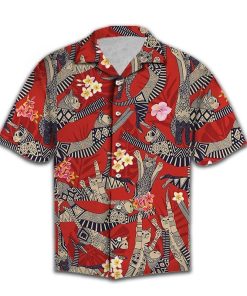 Retro Cat Party Hawaiian Shirt