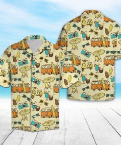Retro Summer Vacation 3D Print Hawaiian Shirt