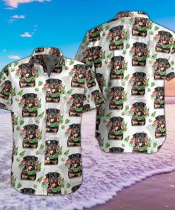 Rottweiler Dog Tropical Hawaiian Shirt