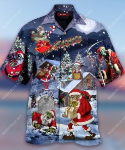 Santa Claus Zombie Is Coming In Christmas Holiday Hawaiian Shirt Santa Claus Zombie Is Coming In Christmas Holiday Hawaiian Shirt
