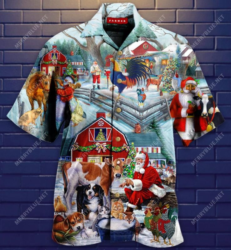 Santa’S Farm When Christmas Holiday Is Coming Hawaiian Shirt