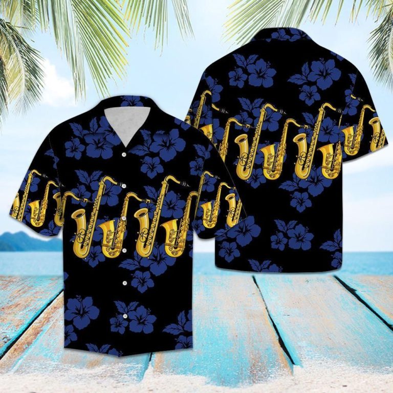 Saxophone For Vacation 3D Print Hawaiian Shirt