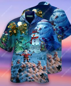 Scary Snowman Christmas 3D Print Hawaiian Shirt