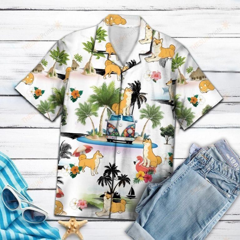 Shiba Inu Vacation Hawaiian Shirt