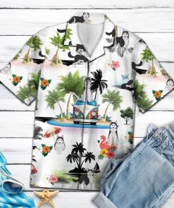 Siberian Husky Vacation Hawaiian Shirt