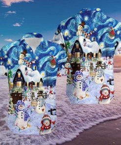 Snowman In Christmas Night Hawaiian Shirt Snowman In Christmas Night Hawaiian Shirt