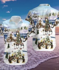 So Cute Penguins Decor For Christmas Day 3D Print Hawaiian Shirt So Cute Penguins Decor For Christmas Day 3D Print Hawaiian Shirt