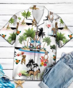 Staffordshire Bull Terrier Vacation Short Sleeve Button Up