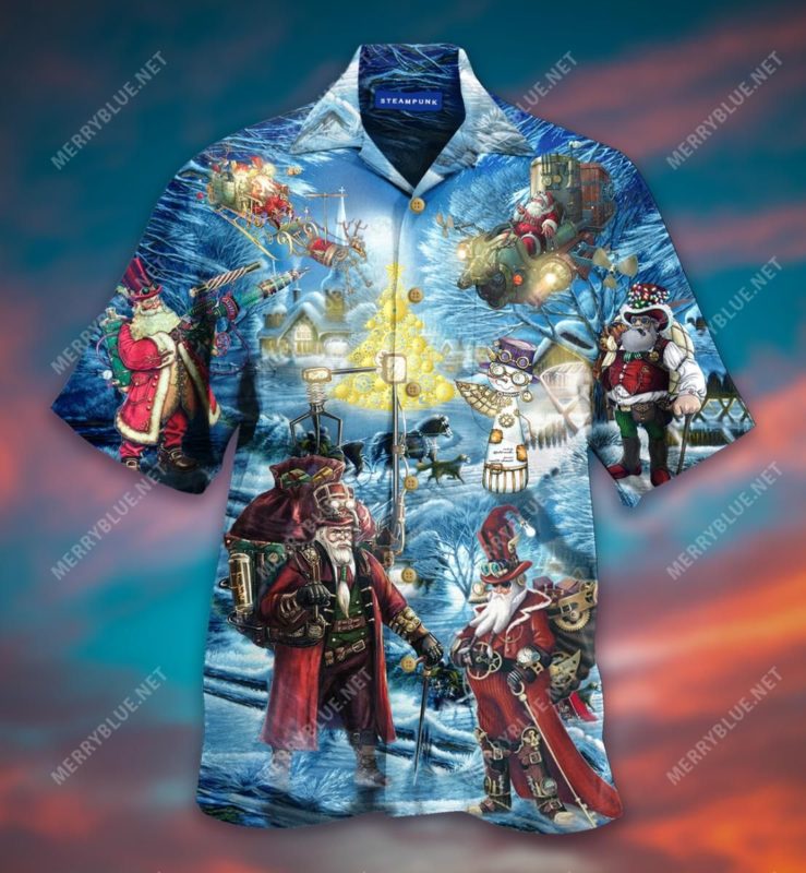 Steampunk Santa Merry Xmas Hawaiian Shirt