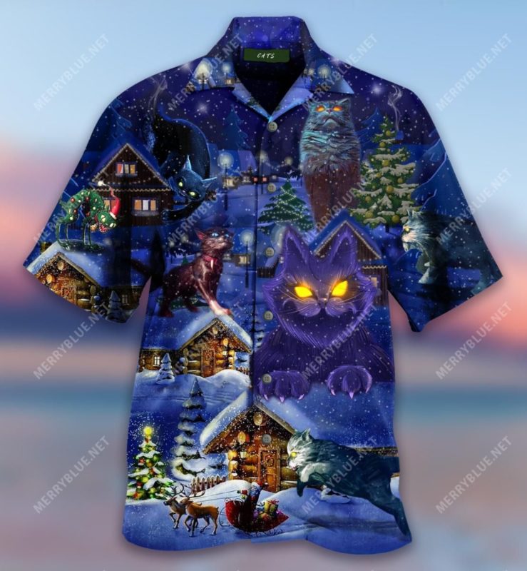 The Yule Cat Is Coming Aloha Shirt