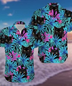 Tropical Black Cat Hawaiian Shirt Tropical Black Cat Hawaiian Shirt