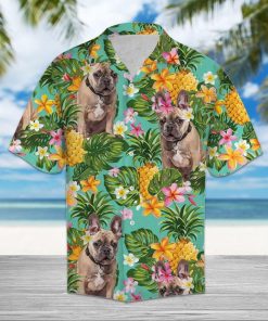 Tropical Pineapple Bulldog Hawaiian Shirt
