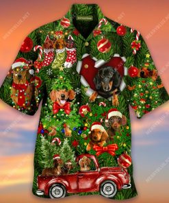 We Woof You A Merry Christmas Dachshund Aloha Shirt