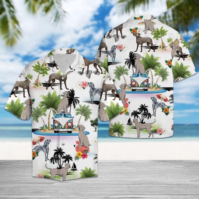 Weimaraner Vacation Hawaiian Shirt