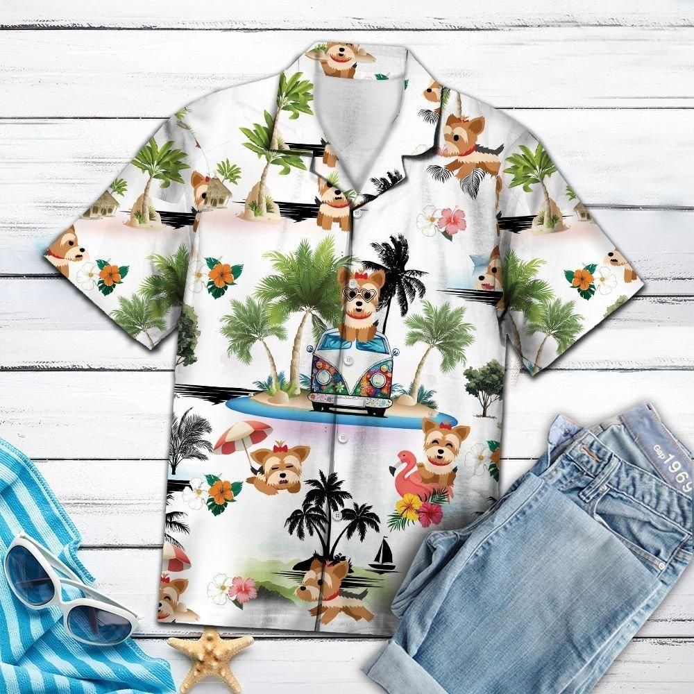 Yorkshire Terrier Vacation Hawaiian Shirt - RobinPlaceFabrics