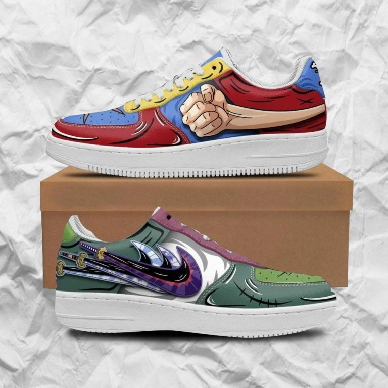 Zoro and Luffy Air Sneakers Custom Anime One Piece Shoes