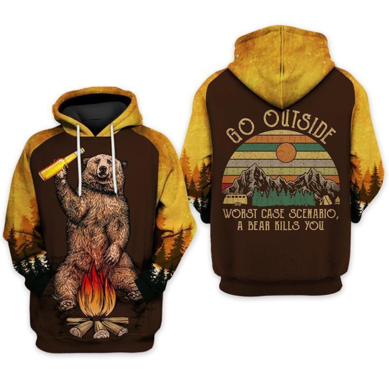 A Bear Kills You Vintage Camping 3D T-shirt,Pullover,hoodie,zip hoodie