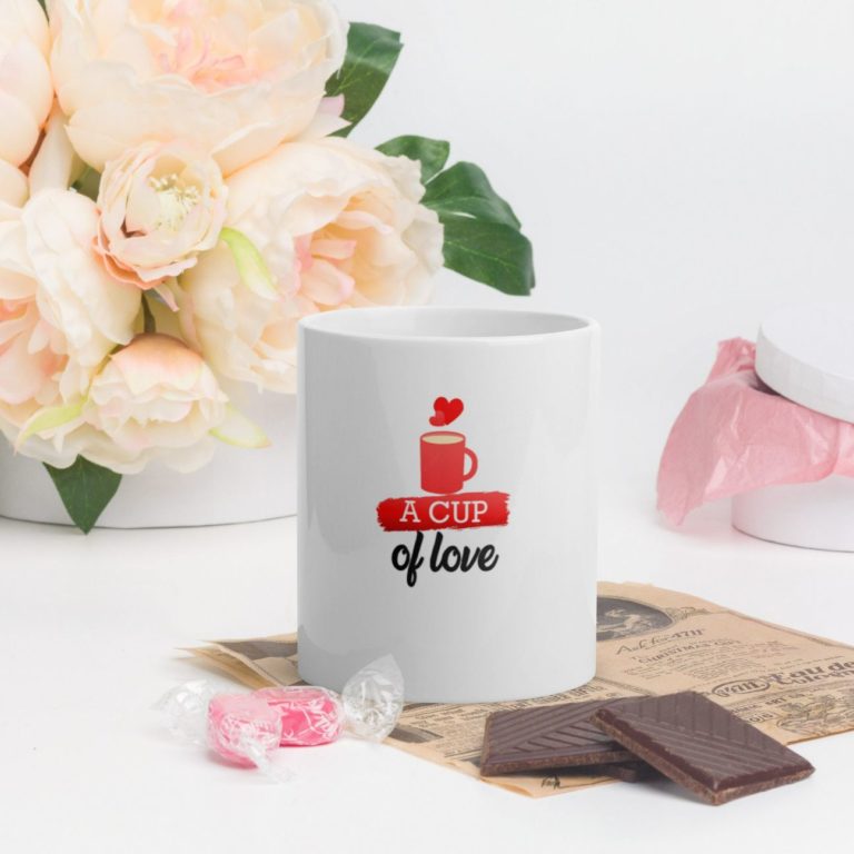 A Cup Of Love Valentines Couple With Love Gift Ceramic Mug