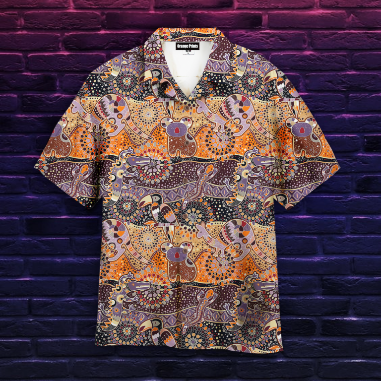 Aboriginal Casual Button Down Short Sleeve Shirt