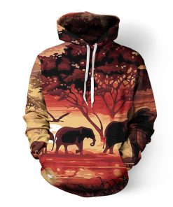African Elephants 3D Hoodie