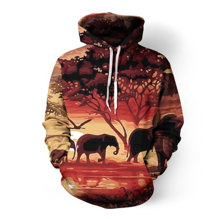 African Elephants 3D Hoodie