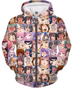 Ahegao In Color All Over Print Hoodie and Zip Ahegao In Color All Over Print Hoodie and Zip