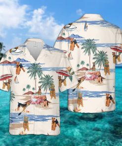 Airedale Terrier Summer Beach Short Sleeve Printed Button Down Airedale Terrier Summer Beach Short Sleeve Printed Button Down
