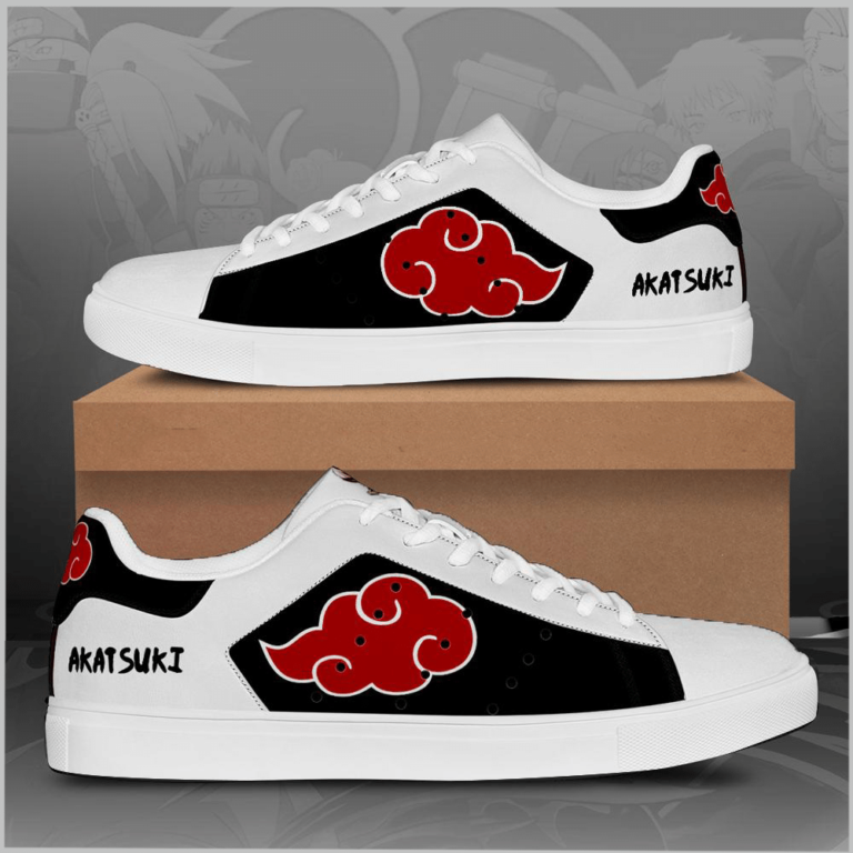 Akatsuki Cloud Naruto Low top Leather Stan Smith Sneaker, Casual Shoes