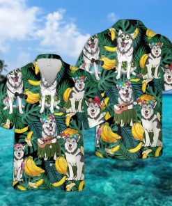 Alaskan Malamute Casual Button Down Short Sleeve Shirt