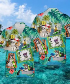Alaskan Malamute Surfing Tropical Hawaiian Shirt Alaskan Malamute Surfing Tropical Hawaiian Shirt