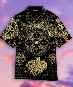 Alchemy World Tree Casual Button Down Short Sleeve Shirt Alchemy World Tree Casual Button Down Short Sleeve Shirt