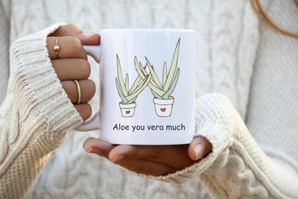 Aloe You Vera Much Valentine Gift For Her Ceramic Mug